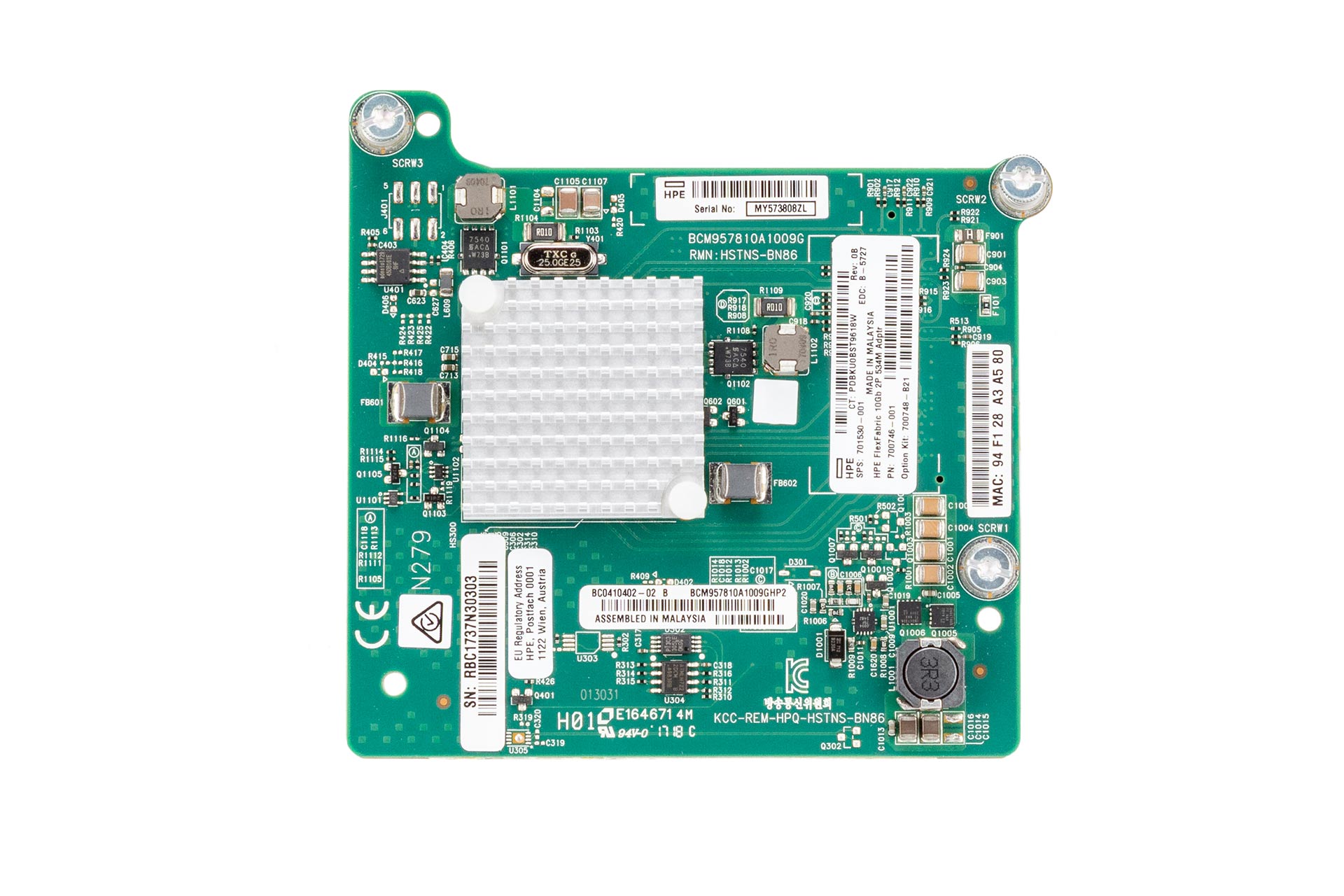 HPE Flexfabric 534M 10GbE Netzwerkkarte Ethernet Dual Port Mezzanine NIC