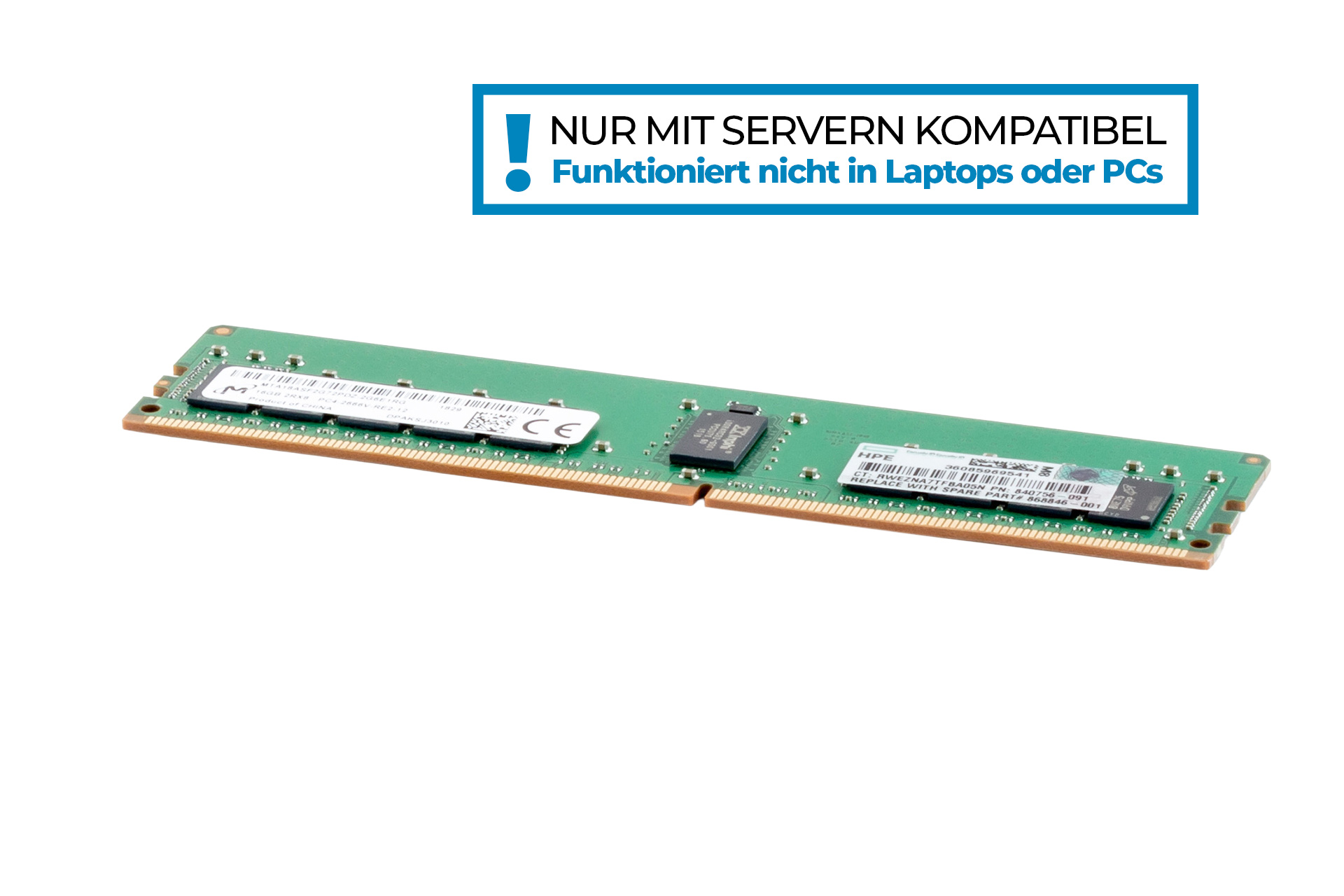HPE RAM 16GB 2RX8 PC4-2666V-R Smart Memory Kit, 868846-001