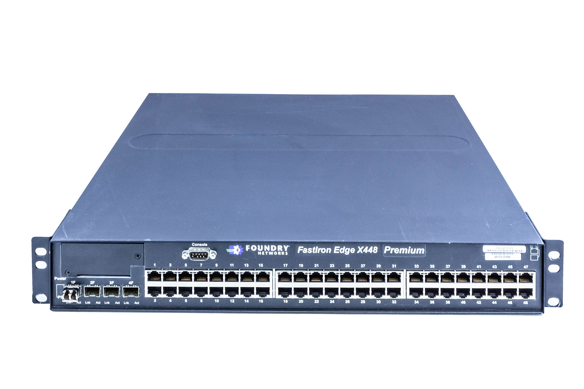 FESX448-PREM, Edge X448 Foundry Switch FastIron Edge x448, 48x 1GbE RJ45, 4x 1GBE SFP, 2x 600W