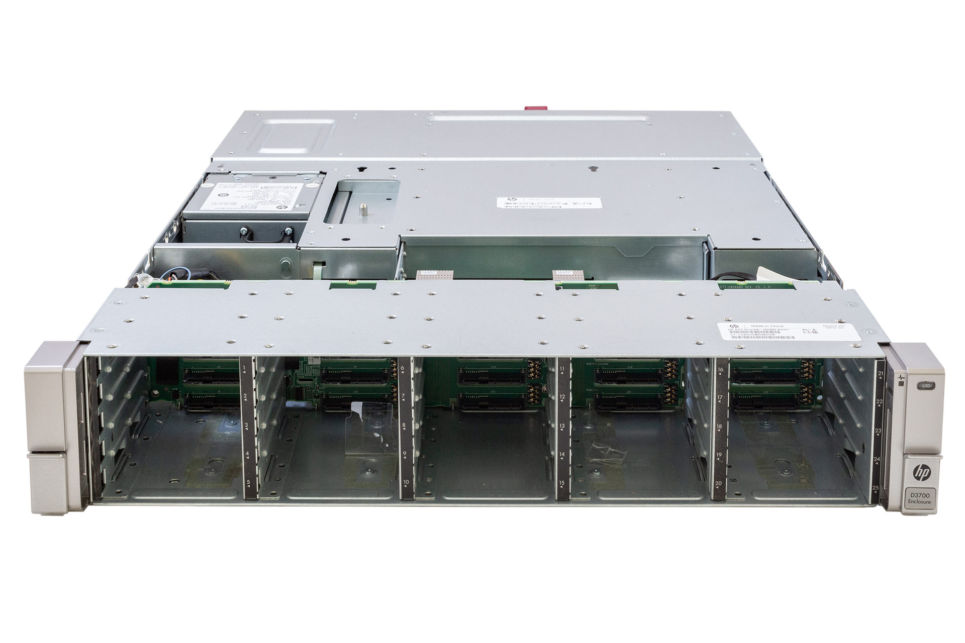 HPE D3700 Disk Enclosure, 25xSFF, 2x IO-Module 12G SAS DP, 2x 460W, front open
