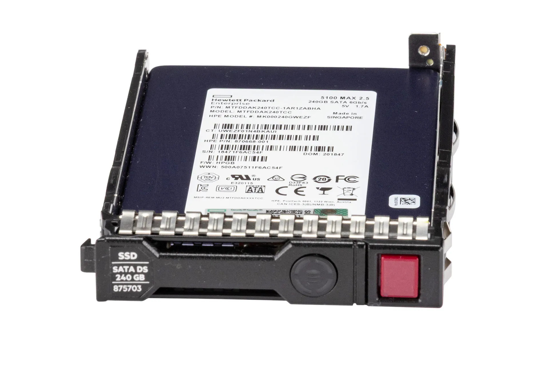 HPE 240GB 6G SATA SSD, 2.5 Zoll SFF Festplatte für Server, DS SC MU HPE 240GB 6G SATA SSD, 2.5 Zoll SFF Festplatte für Server, DS SC MU
