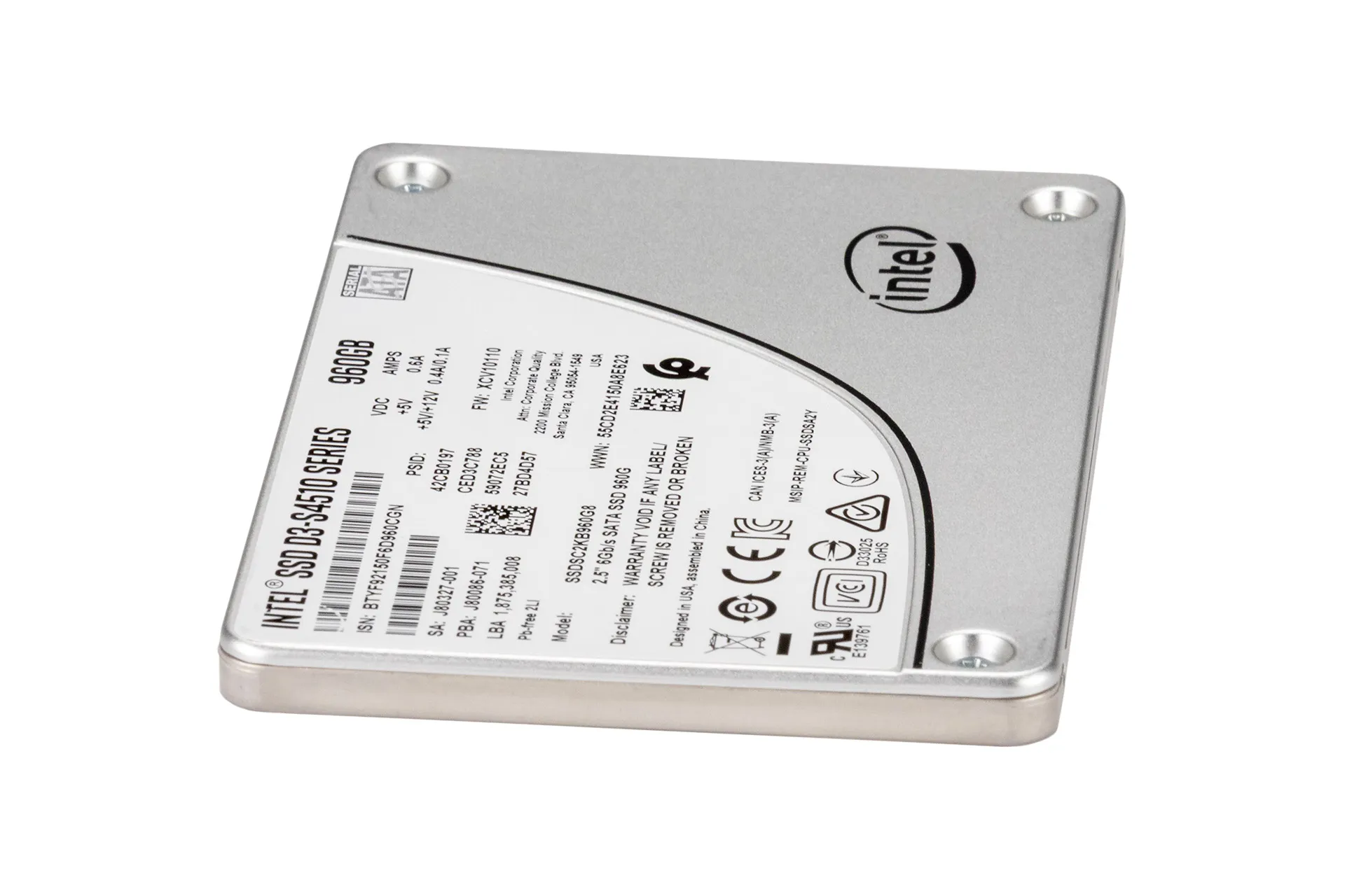 SSDSC2KB960G8 Intel 960GB 2.5 Pulgadas 6G SATA SSD