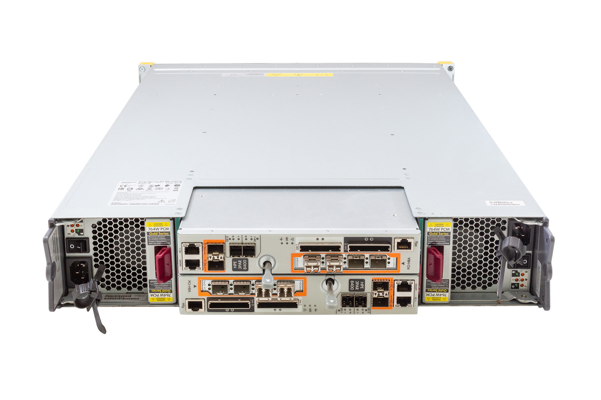 HPE 3PAR StorServ 8400 2-Node Storage Base, 2x SAS-12/FC-16/10GbE/PCI NodeModule, 24xSFF, 2x764W PSU