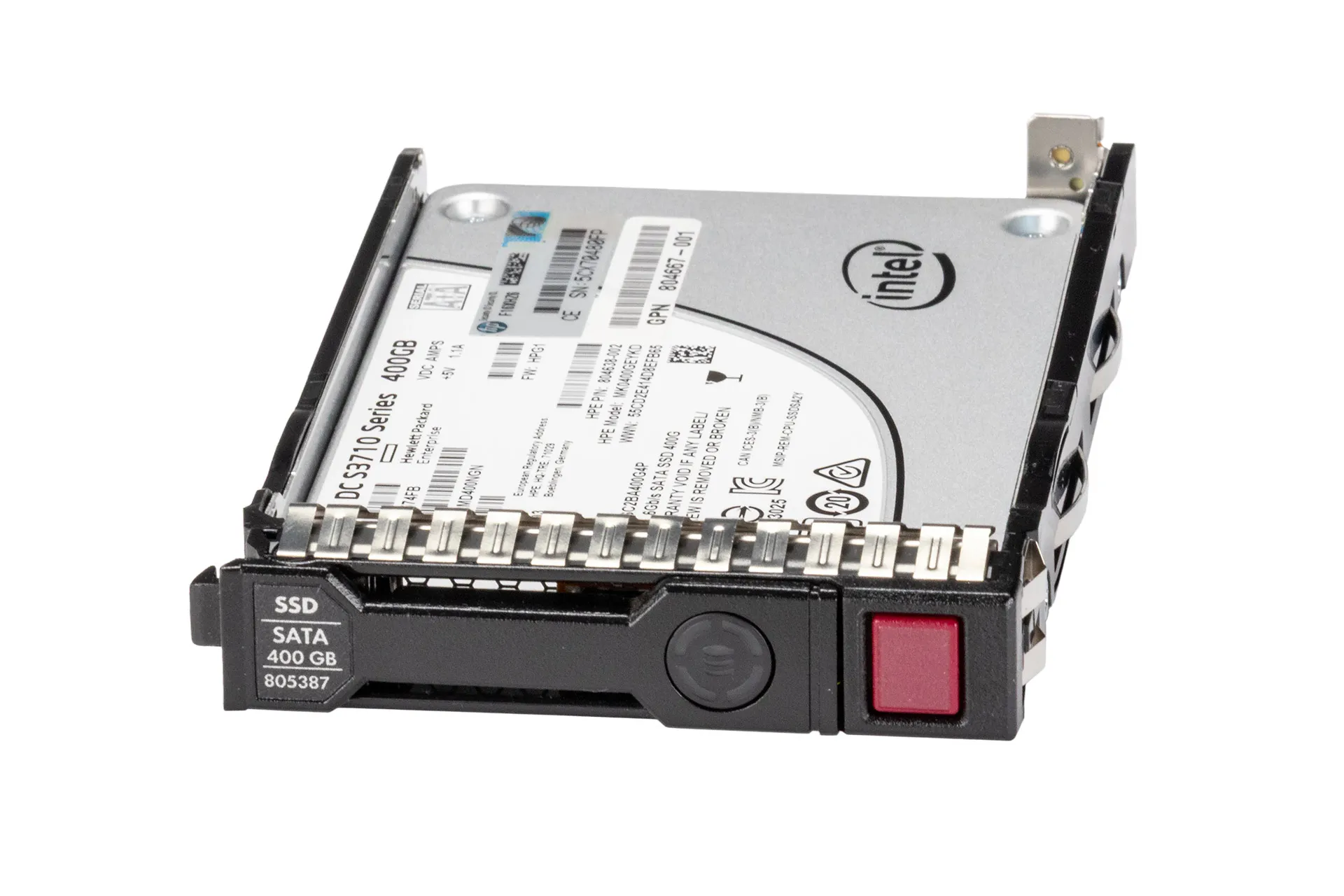 HPE 400GB 6G SATA SSD, 2.5 Zoll SFF Festplatte für Server, SC WI-2