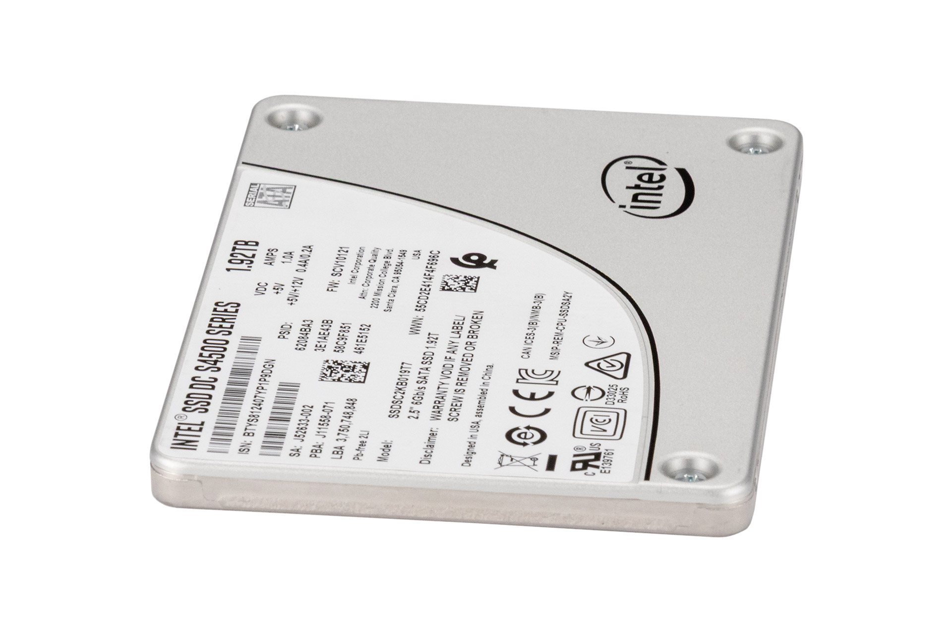 Intel 1.92TB 6G SATA SSD, 2.5 Zoll SFF Festplatte für Server, D3-S4500 Series
