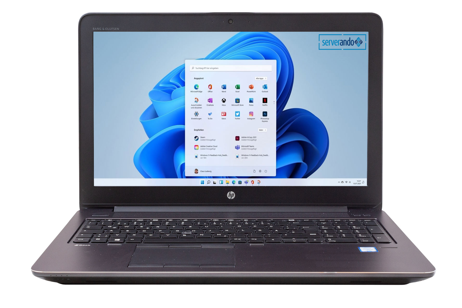 HP ZBook 15 G4, i7-7820HQ 2.9GHz, 4-Core, 32GB DDR4, 512GB NVMe SSD, 15.6 Zoll, Win11Pro