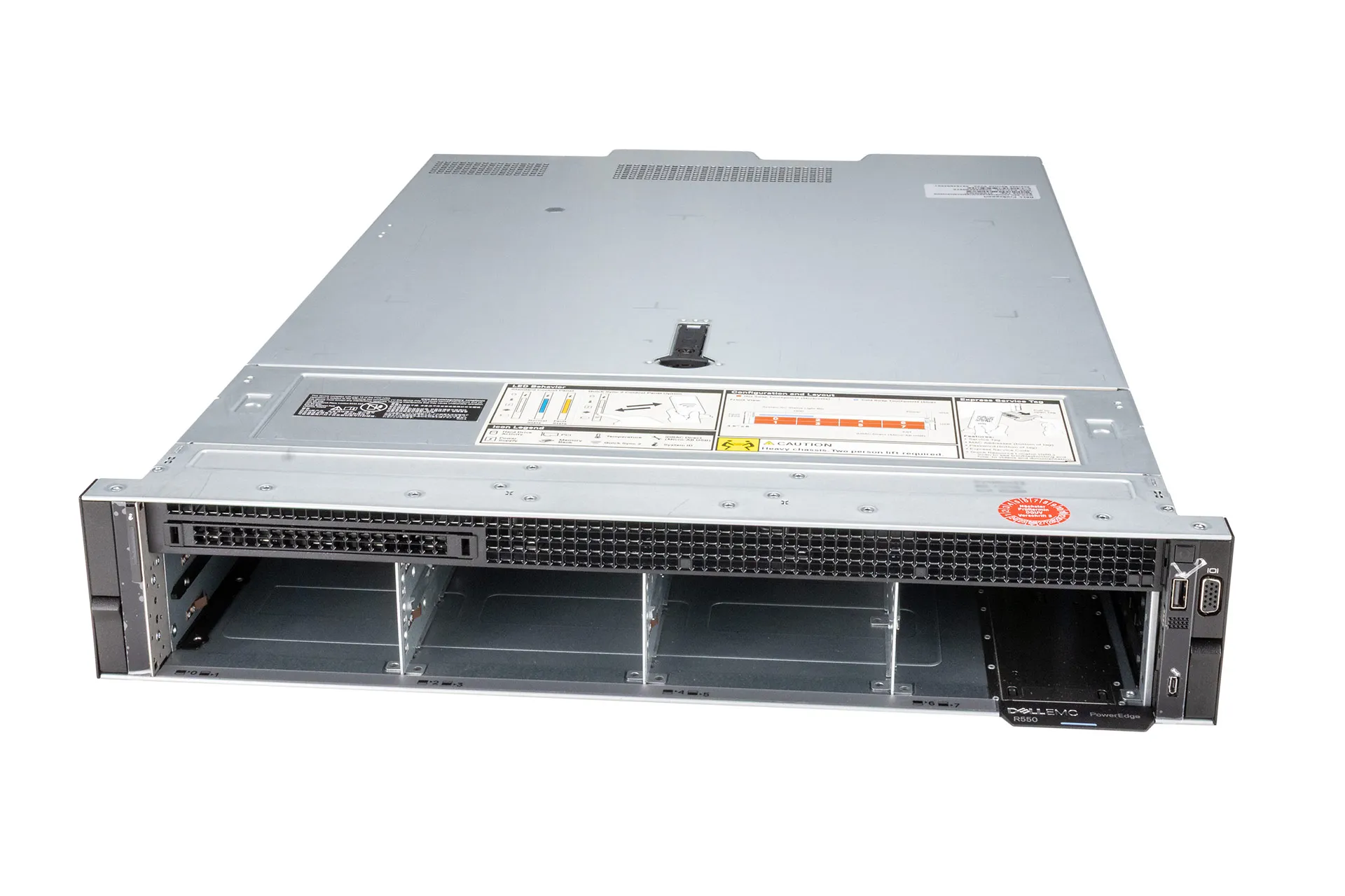 Dell PowerEdge R550 Rack Server, 1x Silver 4314 2.4GHz 16-Core, 8x LFF, H745