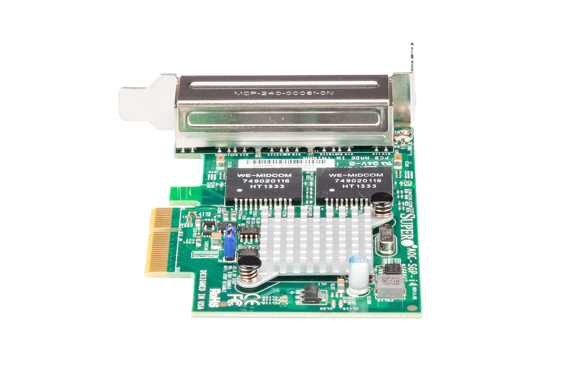 SUPERMICRO Intel I350 T4 1GbE Netzwerkkarte RJ45 Quad Port Low Profile PCI-e NIC SUPERMICRO Intel I350 T4 1GbE Netzwerkkarte RJ45 Quad Port Low Profile PCI-e NIC