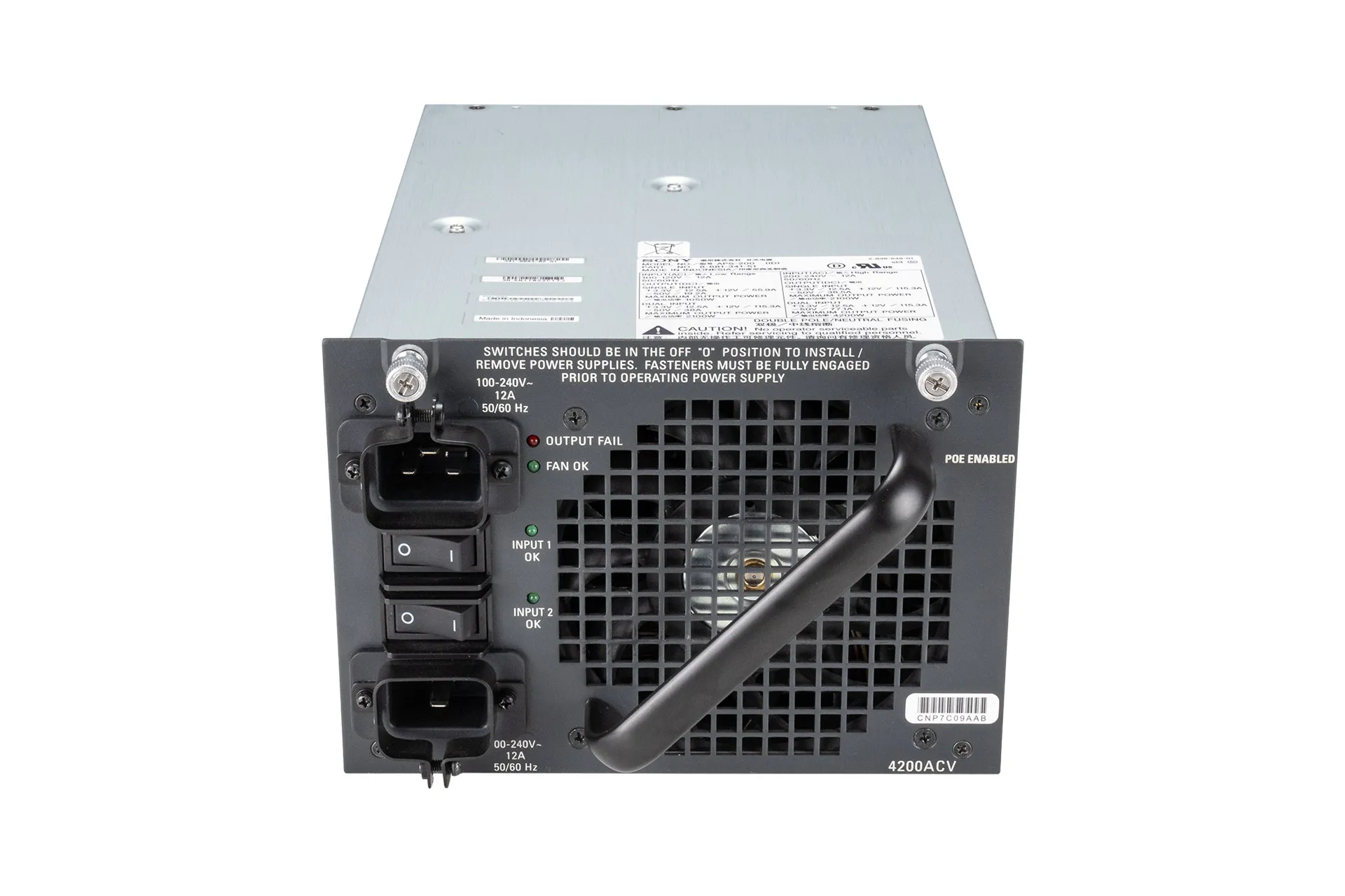 Cisco PSU 4200 Watt Netzteil für Catalyst 4500E, PoE max 3855W Cisco PSU 4200 Watt Netzteil für Catalyst 4500E, PoE max 3855W