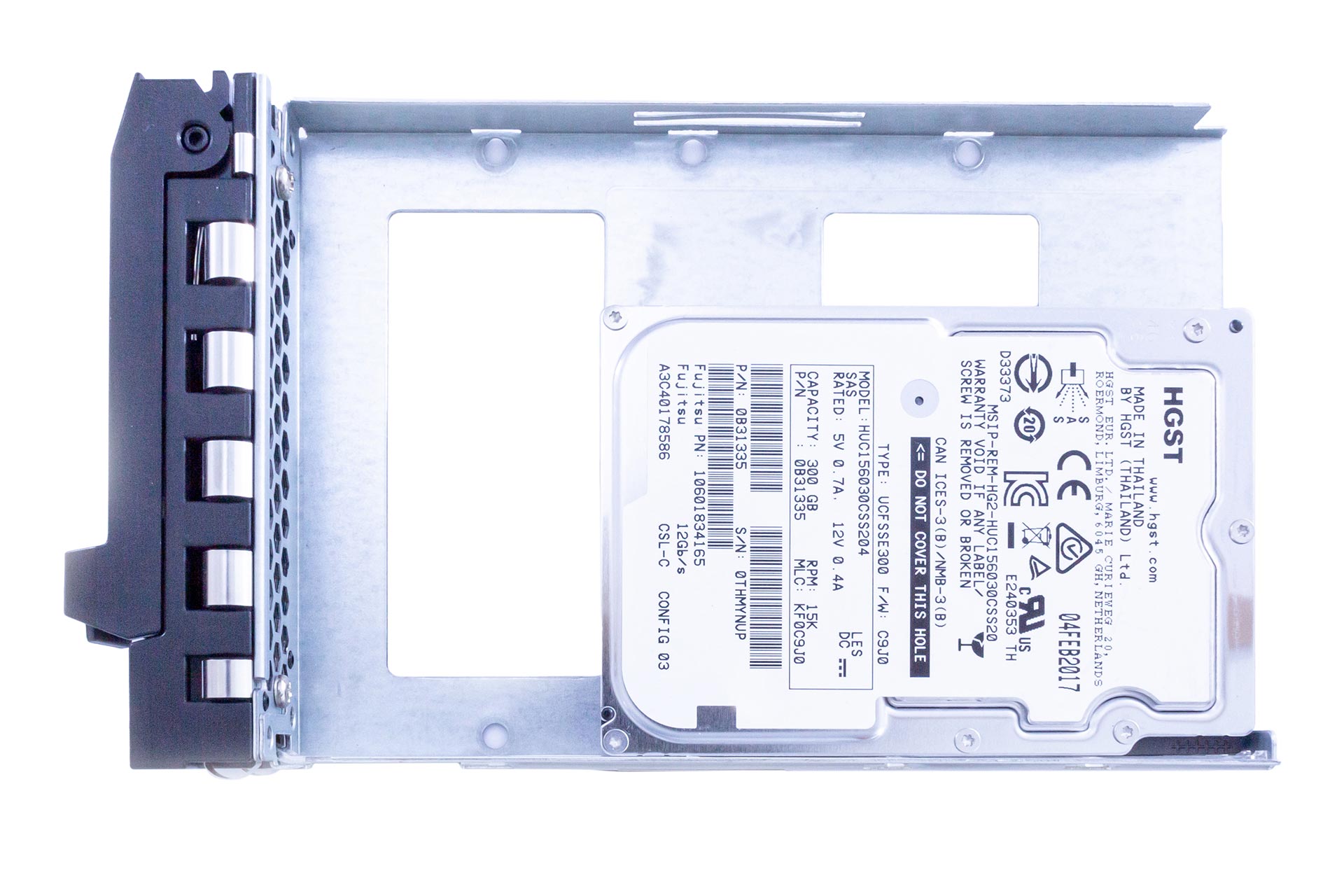 Fujitsu 300GB 12G SAS HDD 15k, 2.5 Zoll SFF Festplatte für Server, inkl. 3.5 Zoll Converter